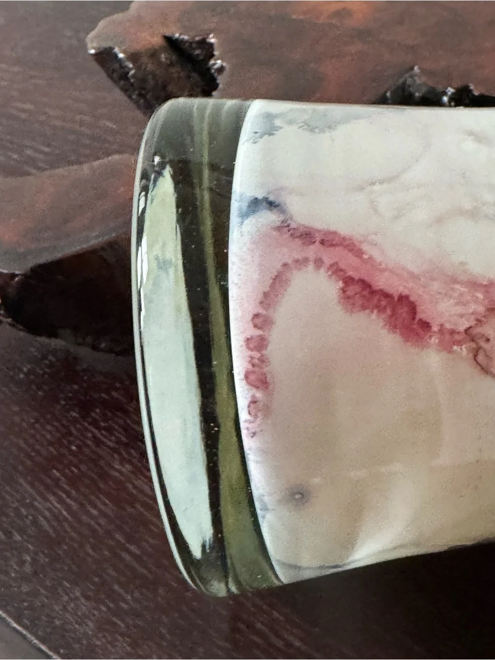 Dolce Vita Marbled Glass Vase in Pink, Cream & Gold